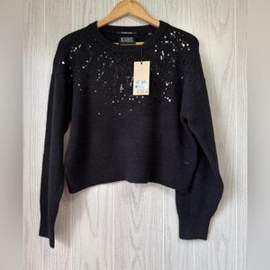 Scotch & Soda Sequin Wool Blend Sweater Black
Size Medium NWT